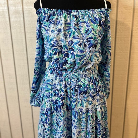 Lilly Pulitzer Jennie Off The Shoulder Midi Dress, size small. - Picture 3 of 6